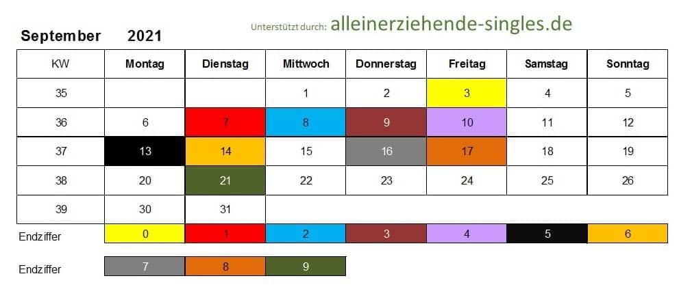 Kindergeld Auszahlungstermine September 2021