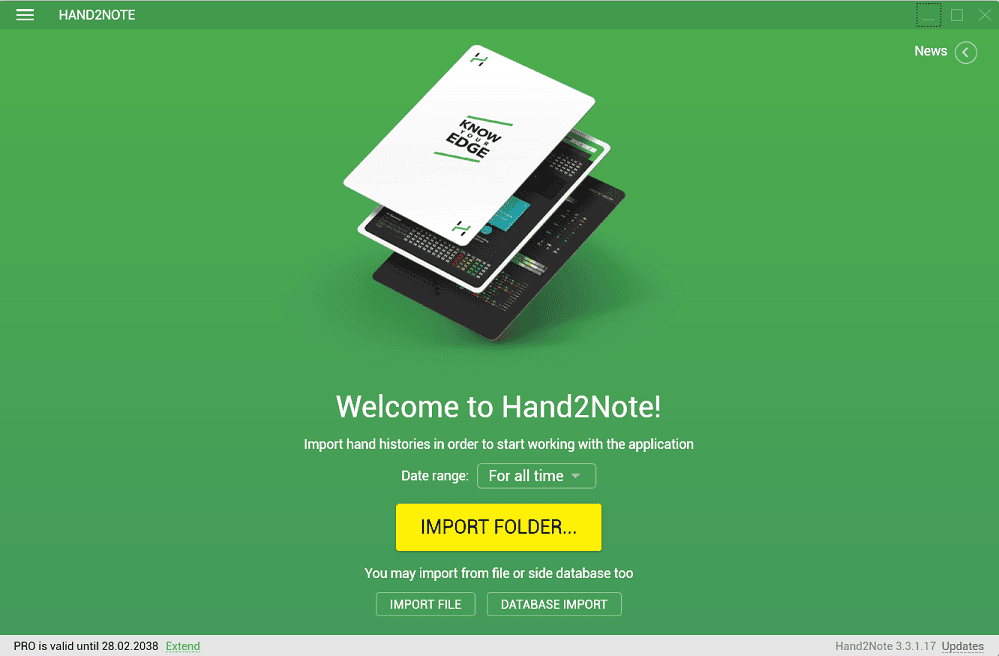 Hand2Note starting page