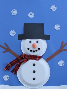 Paper Plate Snowman - Made To Be A Momma