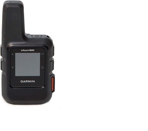 Garmin inReach small black satellite communicator with a small screen.