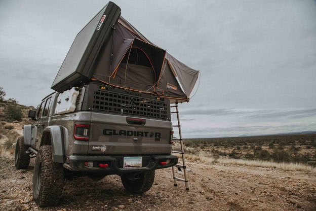 Roofnest Condor Overland Rooftop tent on Jeep Gladiator