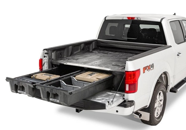 Decked truck bed storage system