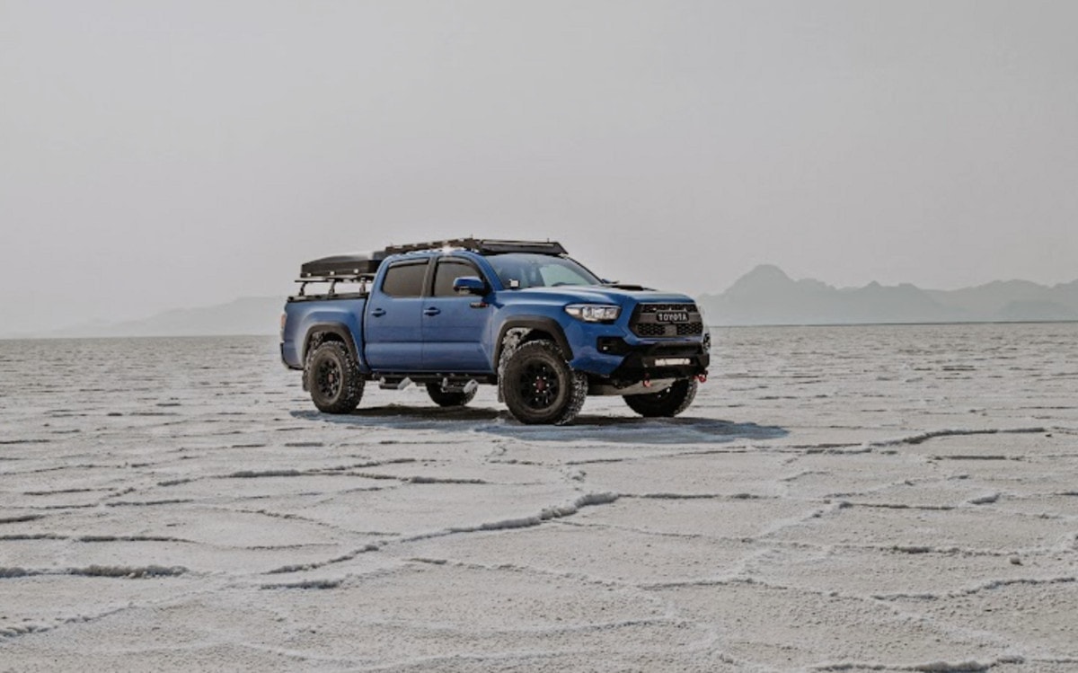 Toyota tacoma on the salt flats