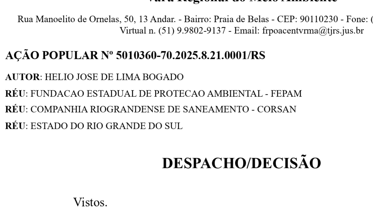 ATUALIZADO EM 3/8/2026 — Justiça suspende lançamento de efluentes no Rio Tramandaí por falta de transparência e risco ambiental