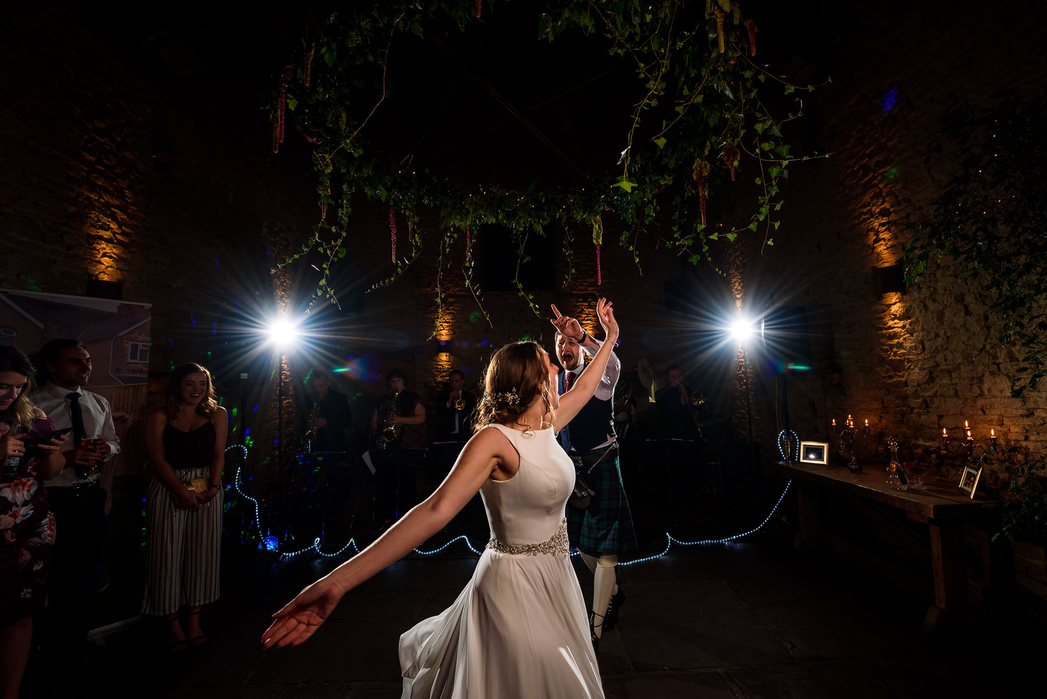 the bride spinning around the dance floor during the first dance