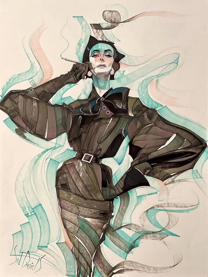 Sid Daniels - Figurative Fashion Drawing - 8