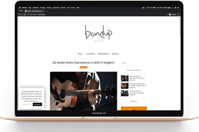 Webseite für Musiker