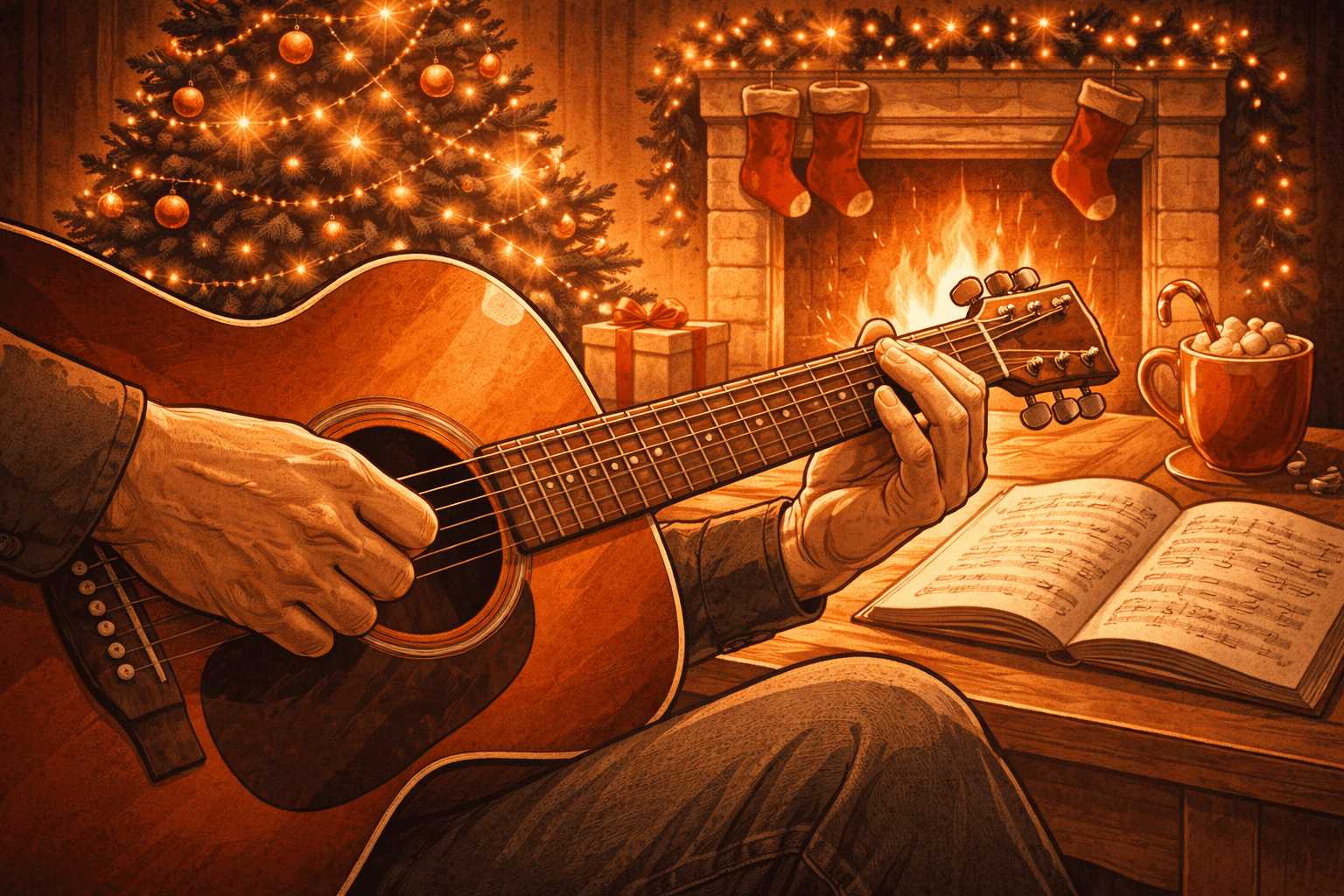 Gitarrenklang unterm Tannenbaum: Die 5 besten Songbücher für Weihnachtslieder auf der Gitarre