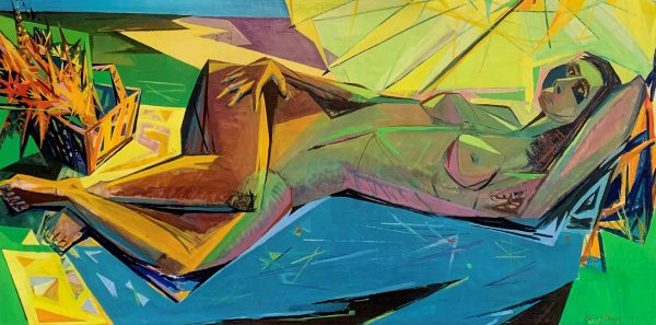 Bengt Olson - Kvinna under solparasoll 1951