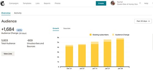 Email subscribers for the January 2019 Income Report