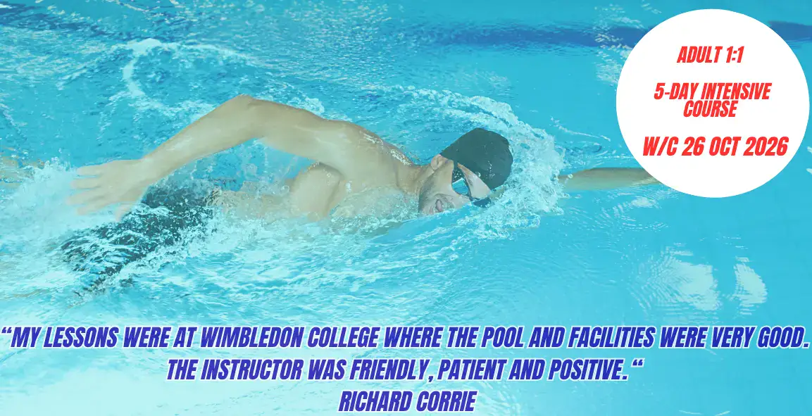 five-day intensive adult swimming course in Wimbledon, w/c 26 Oct 2026