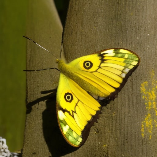 bright sulfur yellow butterfly