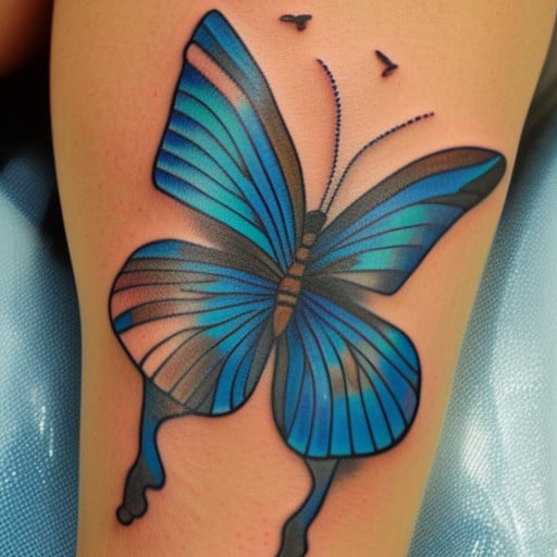 blue butterfly tattoo