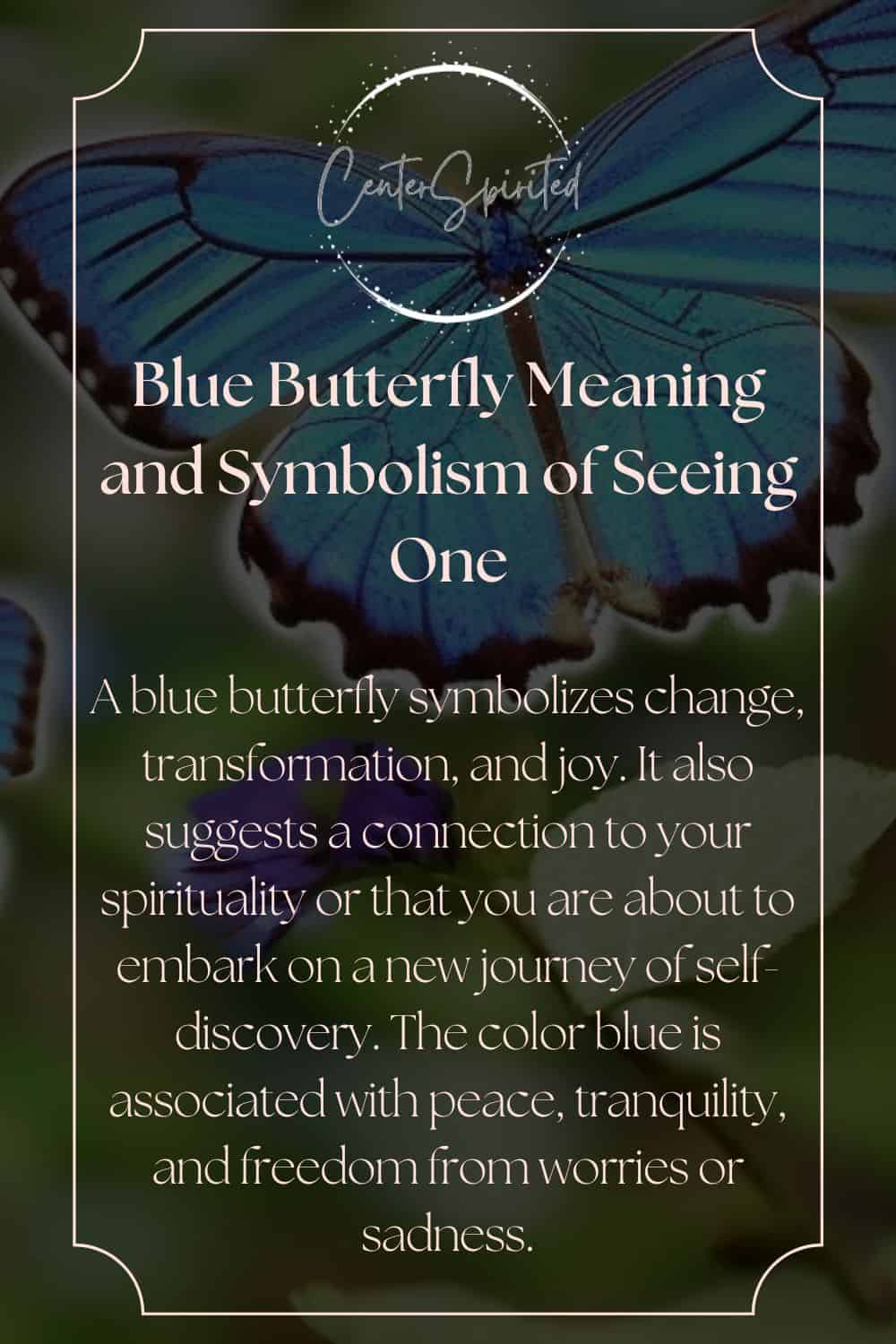 meaning of a blue butterfly