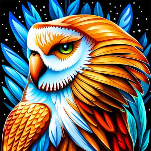 native american style barn owl