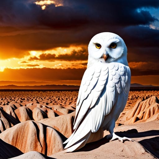 native american style white owl