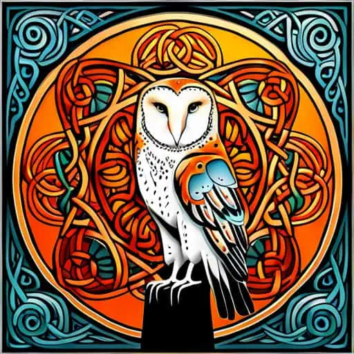 celtic style barn owl