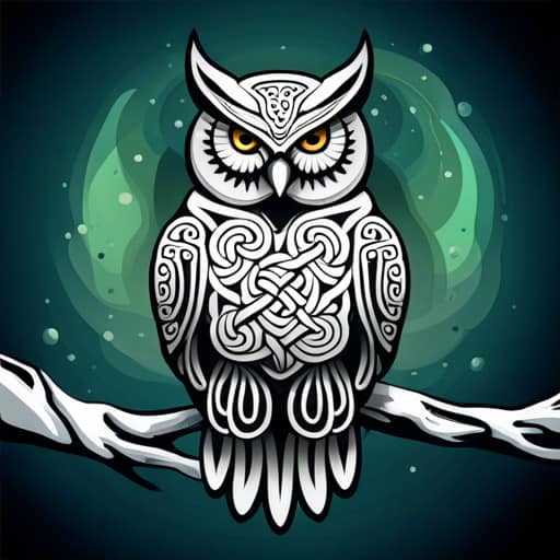 celtic style white owl