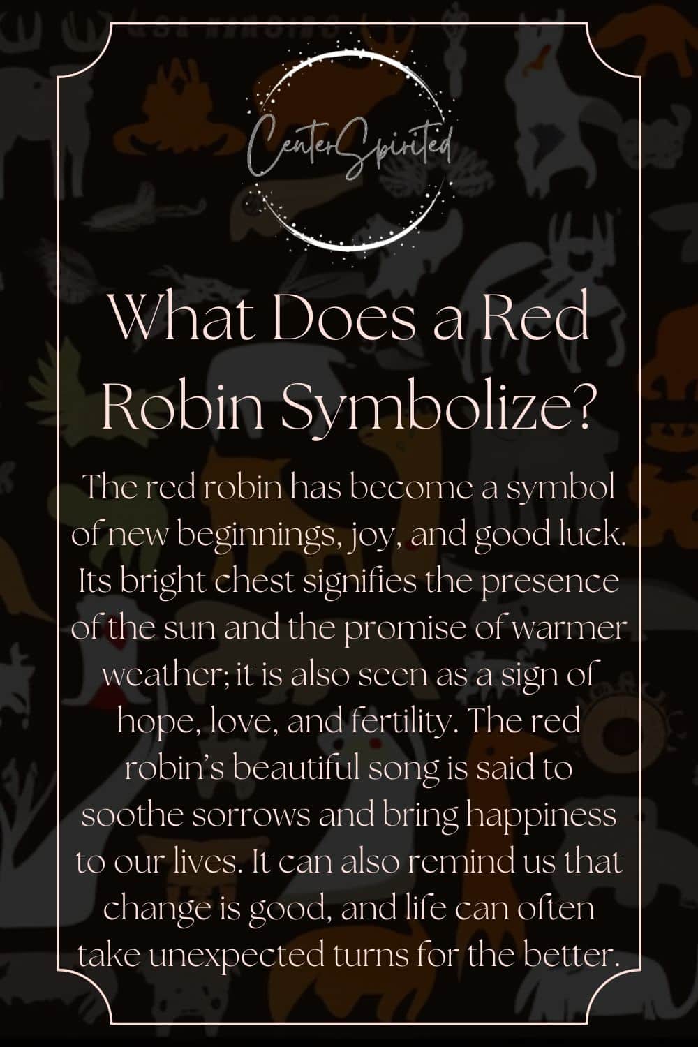what does it mean when you see a red robin spiritual meaning
