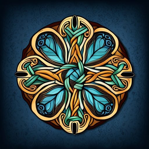 celtic style blue feathers
