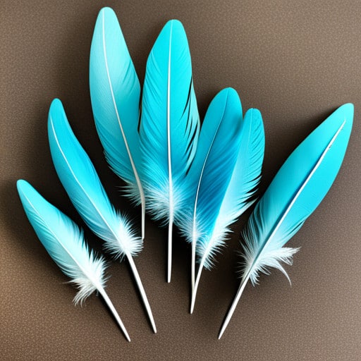 light blue feathers