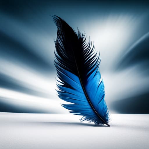 blue and black feather