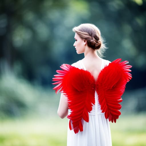 red feathered guardian angel