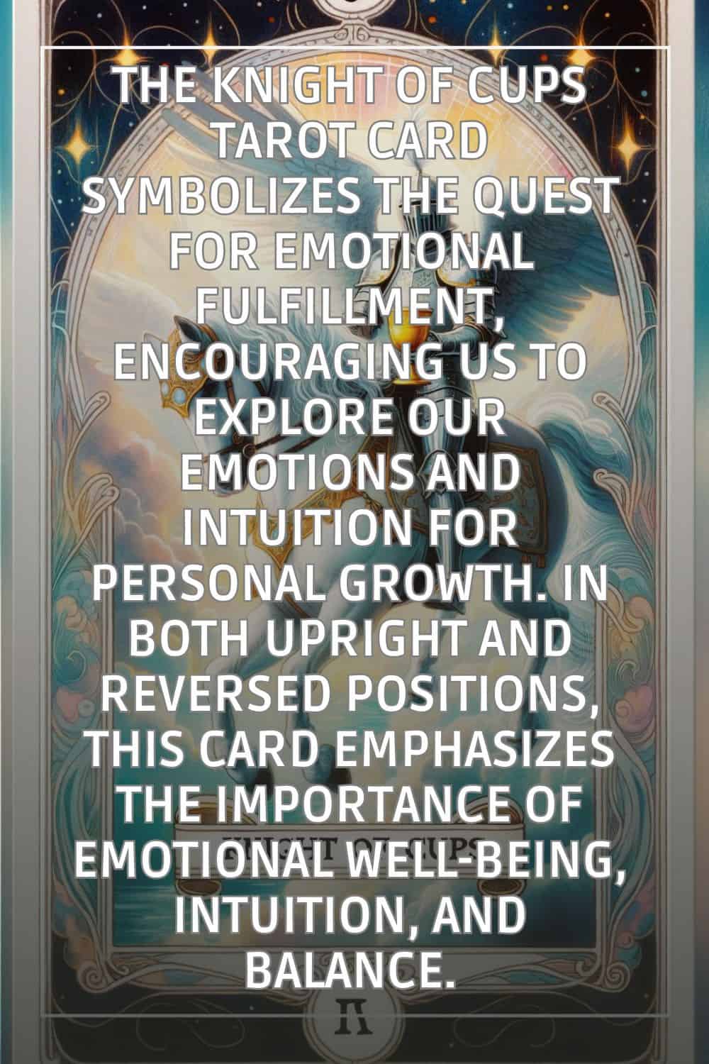 knight of cups tarot card meanings pin