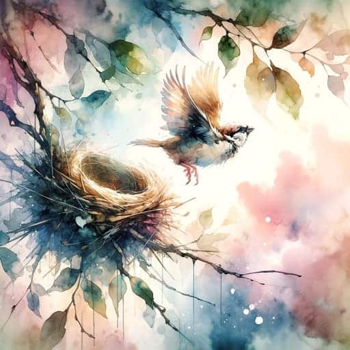 bird falling out of the nest