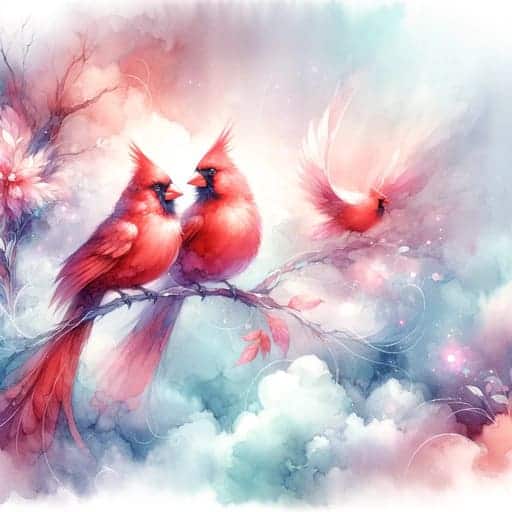 red cardinal pair