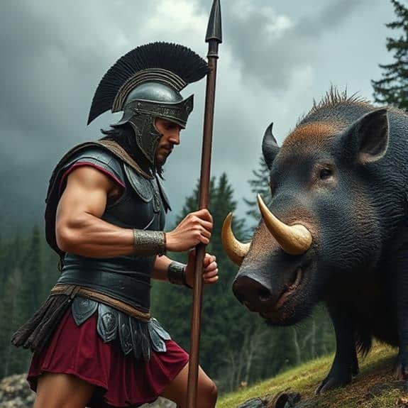 ares confronts the boar