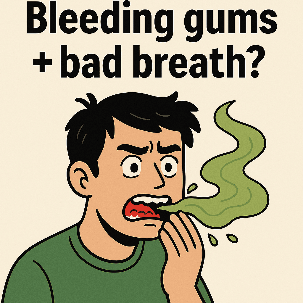 bleeding gums, bad breath