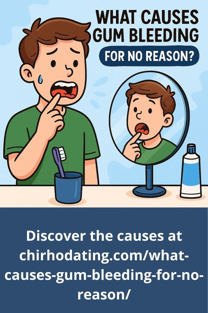 image of a man who is thinking about what causes gum bleeding for no obvious reason