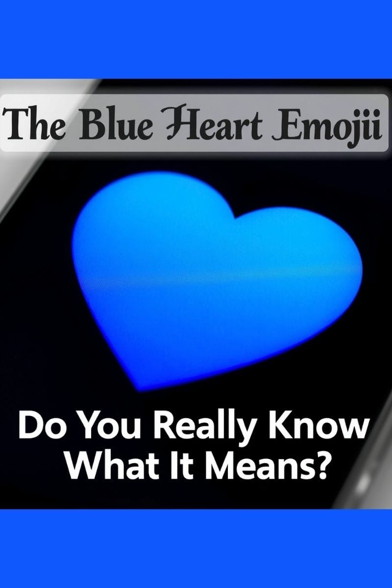 a blue heart emoji on a smartphone sceen,