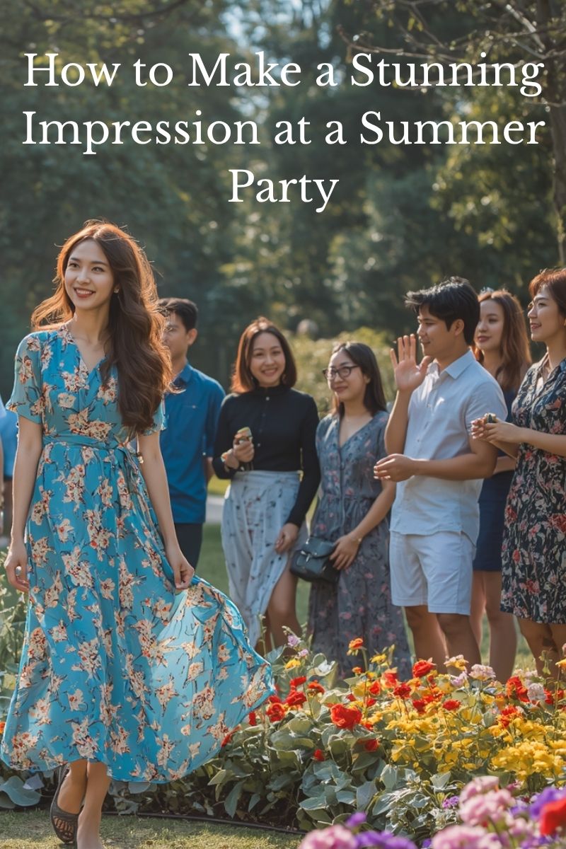 image of a confident Asian woman in a summer dress,
