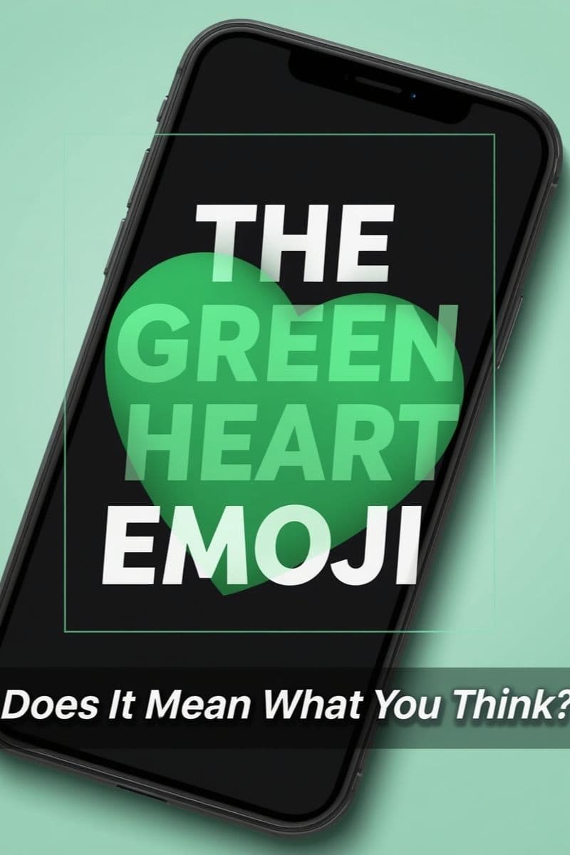 a smartphone with a green heart emoji on the screen,