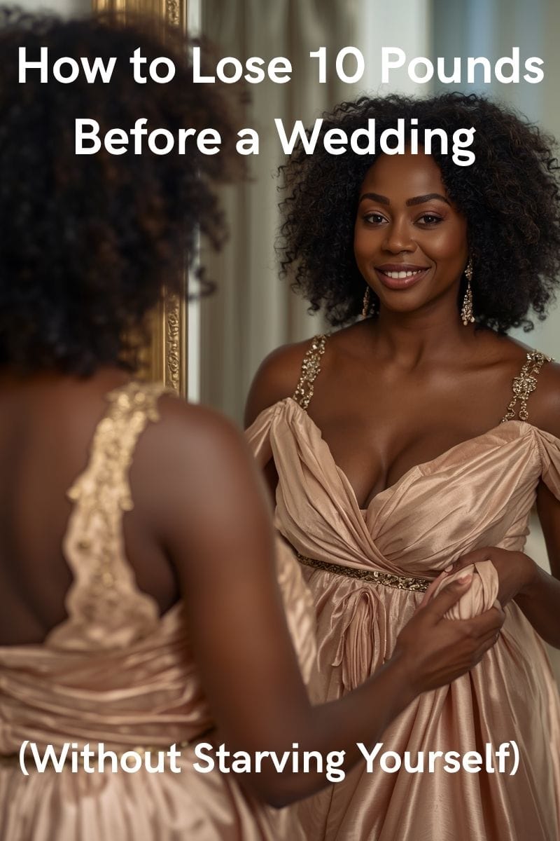 a black woman trying on a beautiful dress as she prepares for the wedding season