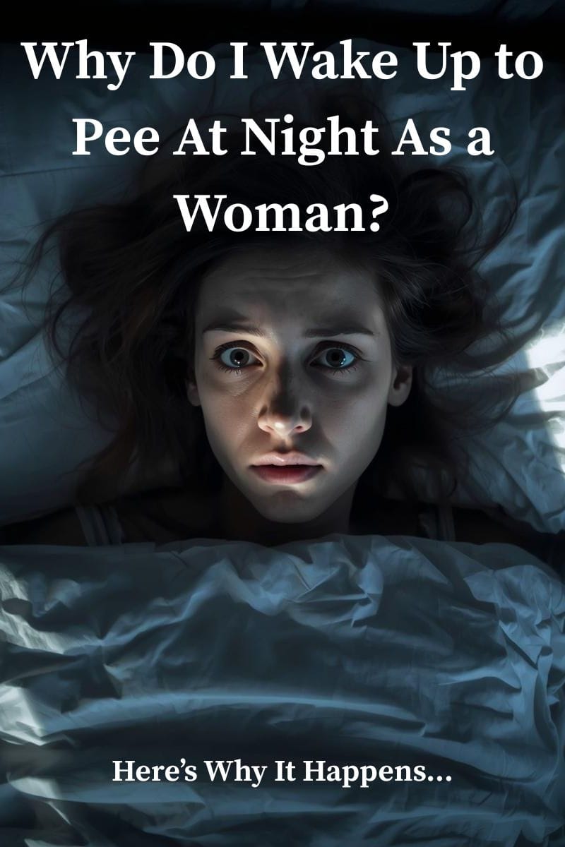 woman lying awake at night in her bed,