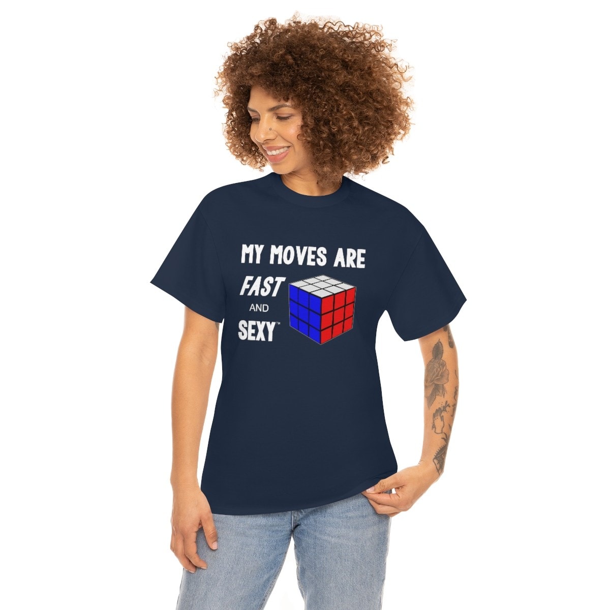 My Moves are Fast and Sexy (Adult Sizes) - Rubik's Cube T-Shirt - Image 2