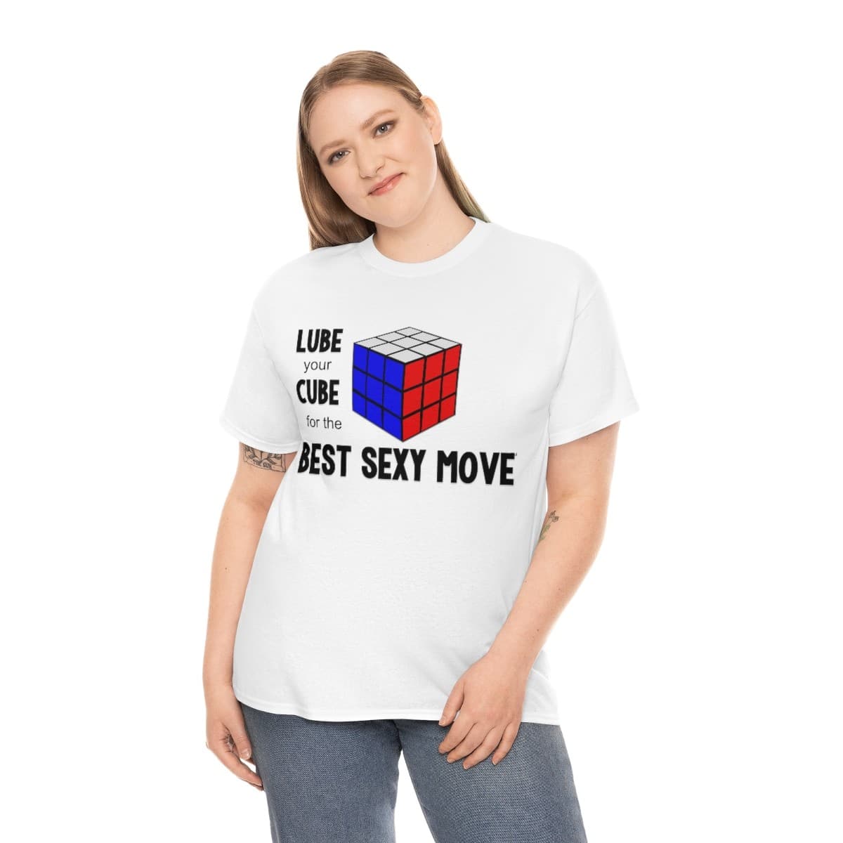 Lube your Cube for the Best Sexy Move (Adult Sizes) - Rubik's Cube T-Shirt - Image 4