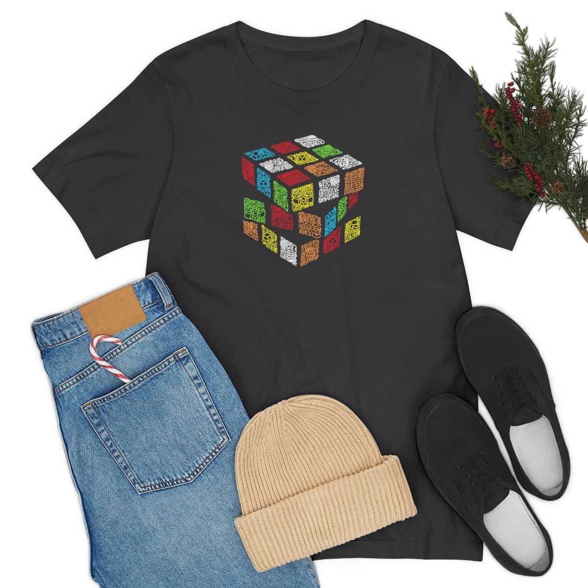 Doodle Cube - Rubik's Cube Shirt (Adult Sizes) - Soft Cotton T-Shirt - Image 3