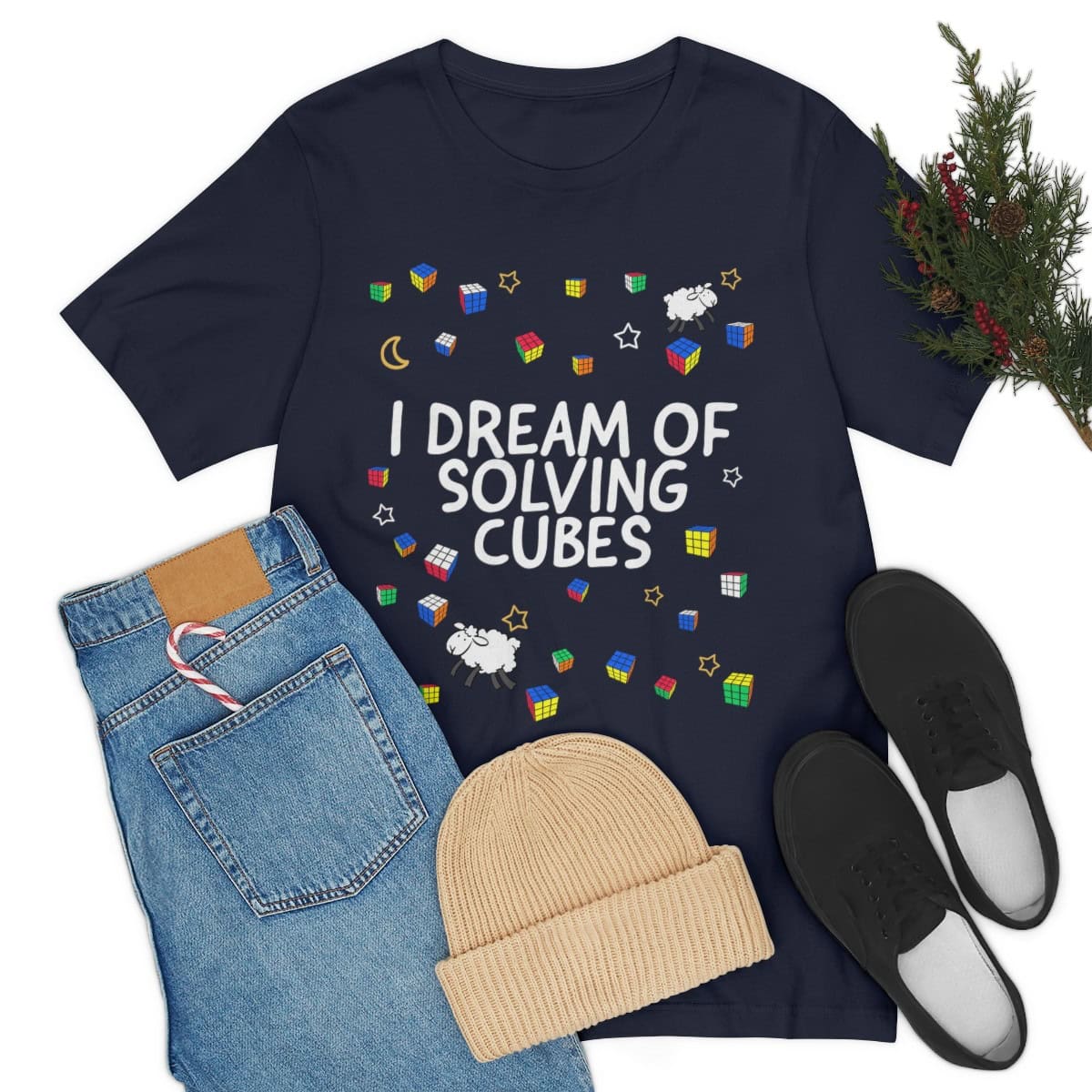 I Dream of Solving Cubes Shirt (Adult Sizes) Rubik's Cube Shirt - Image 3