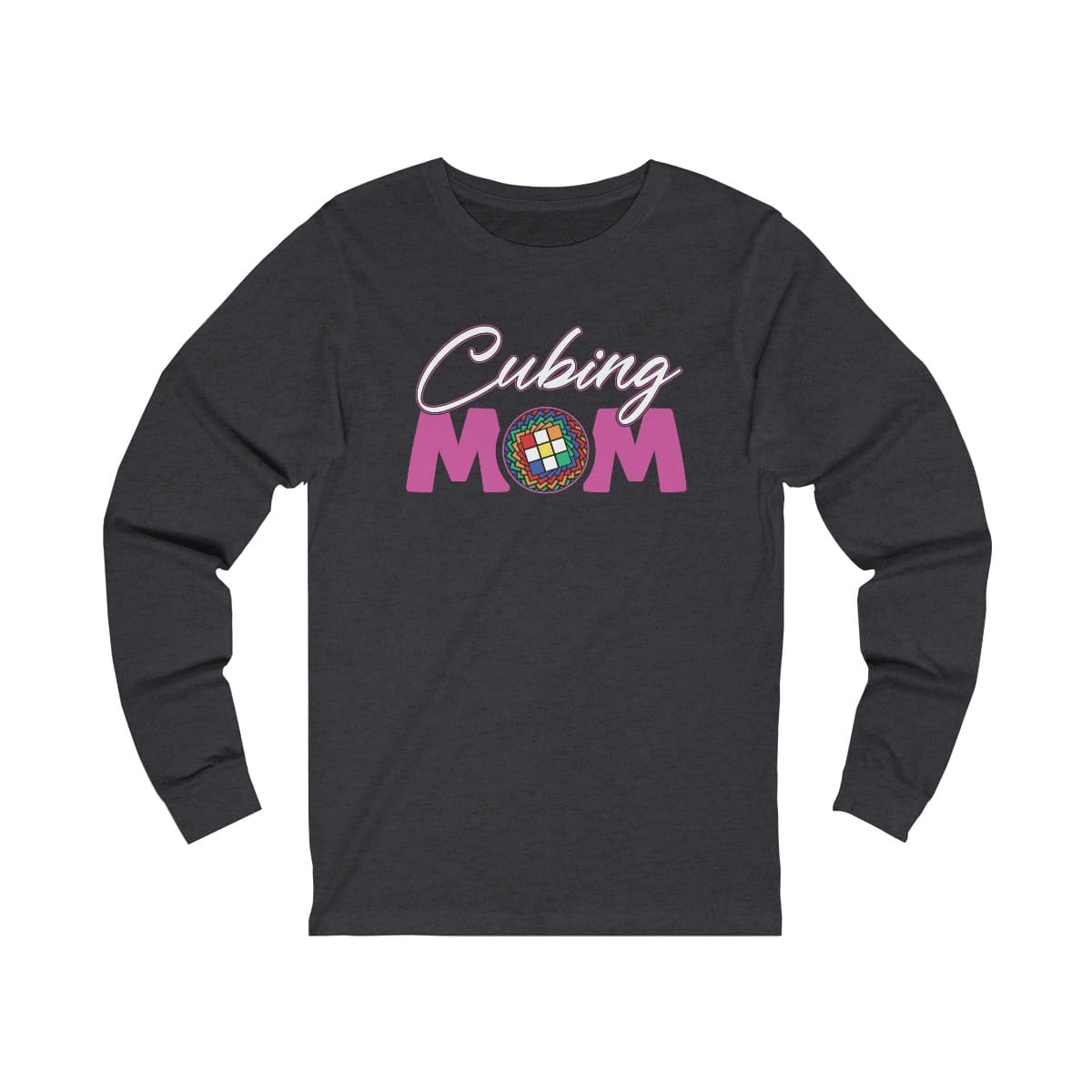 Rubik's Cube Cubing Mom Daisy Pink Long Sleeve