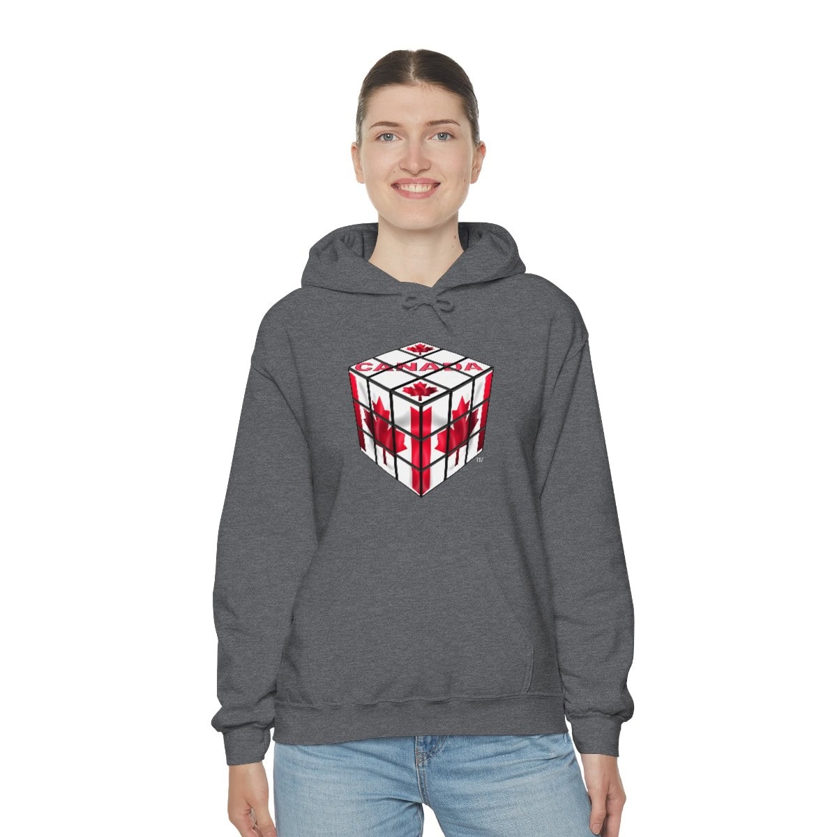 Canadian Flag - Rubik's Cube Hoodie Sweatshirt (Adult Sizes) - Image 36