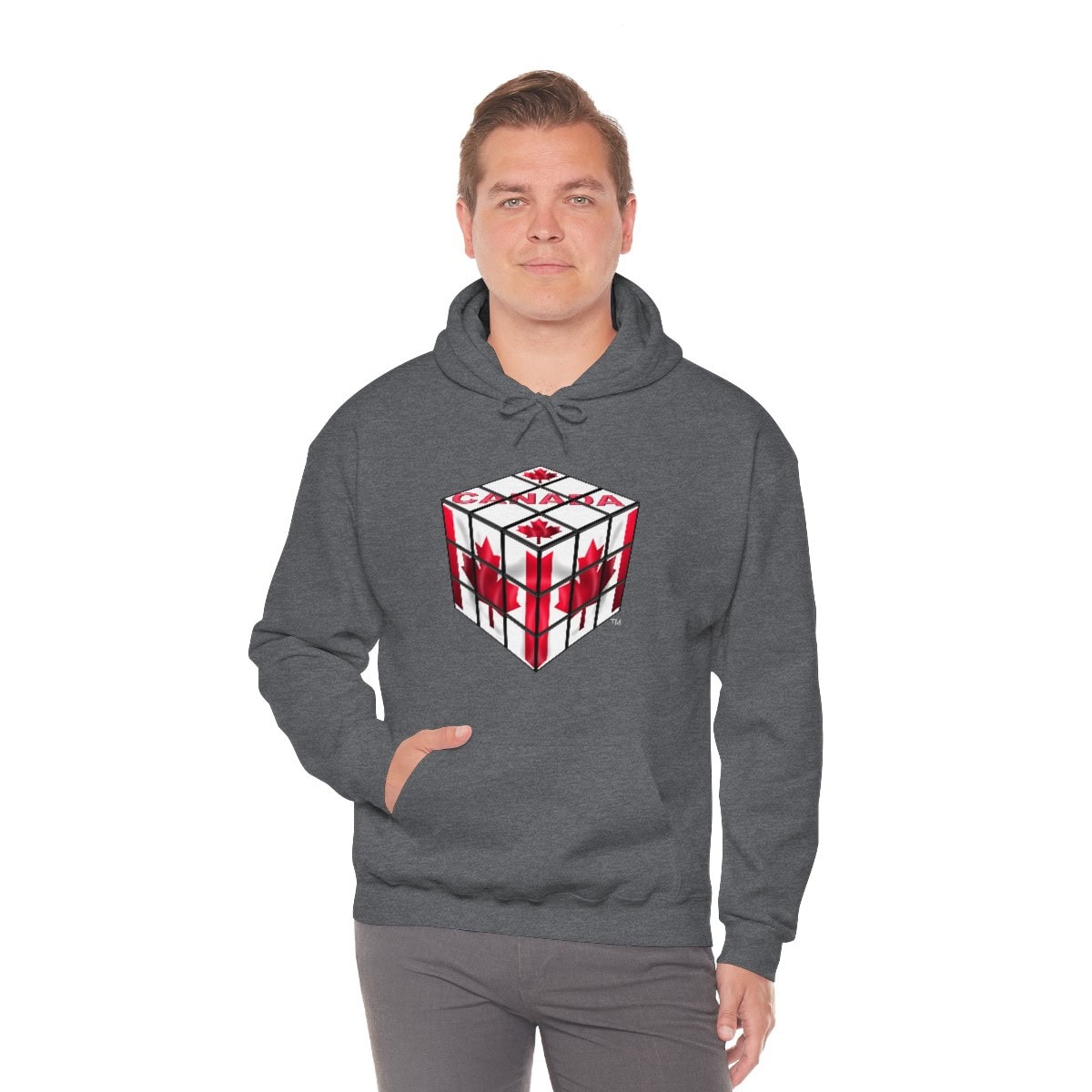 Canadian Flag - Rubik's Cube Hoodie Sweatshirt (Adult Sizes) - Image 37