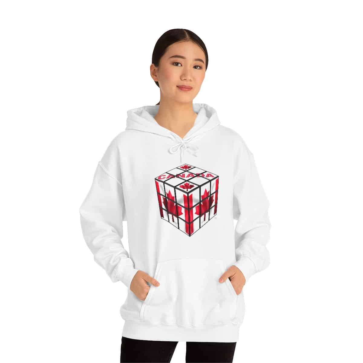 Canadian Flag - Rubik's Cube Hoodie Sweatshirt (Adult Sizes) - Image 10