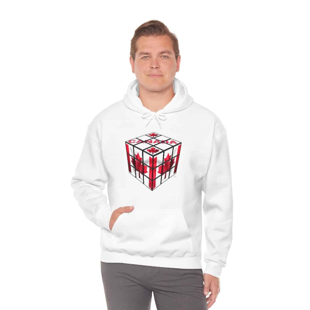 Canadian Flag - Rubik's Cube Hoodie Sweatshirt (Adult Sizes) - Image 13