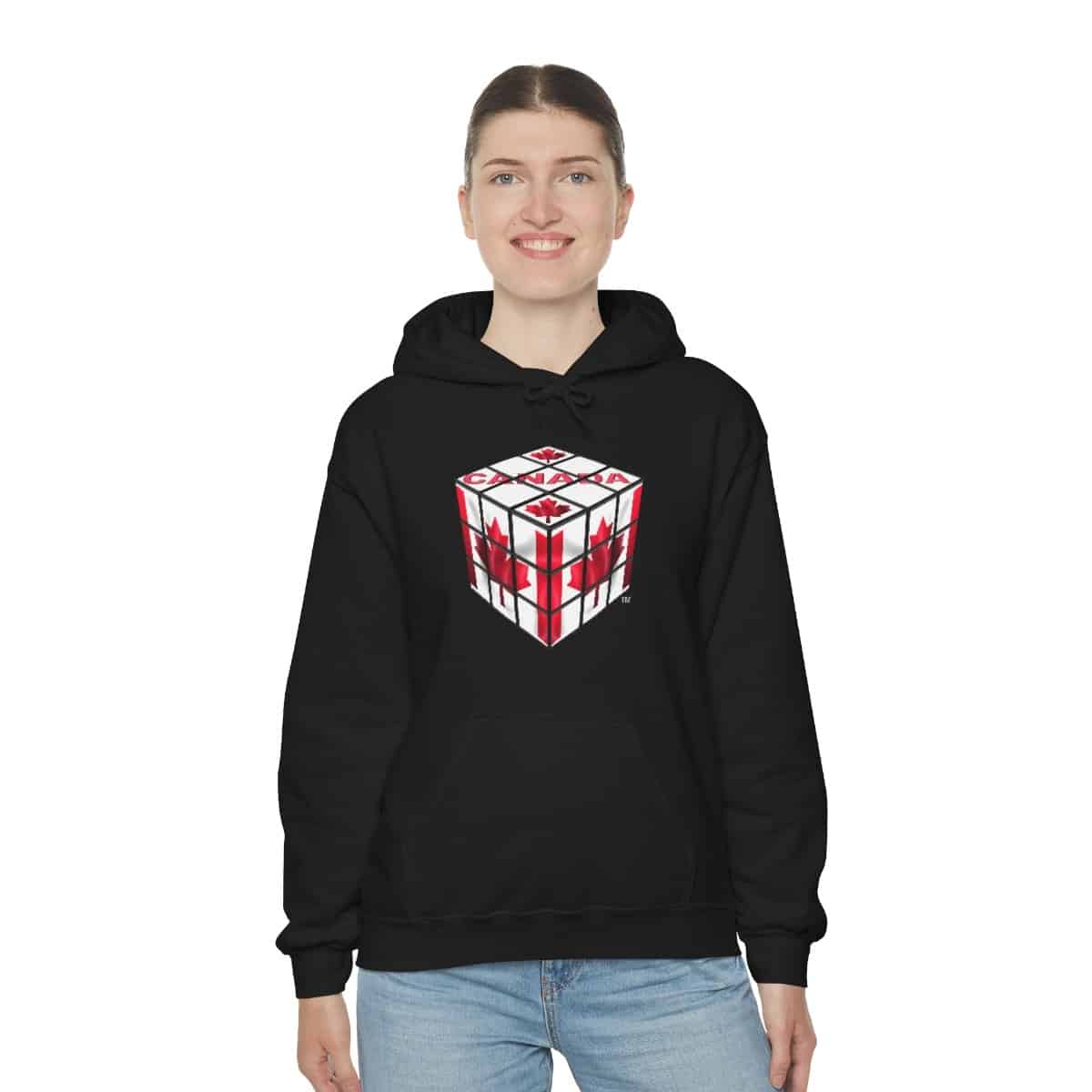 Canadian Flag - Rubik's Cube Hoodie Sweatshirt (Adult Sizes) - Image 28