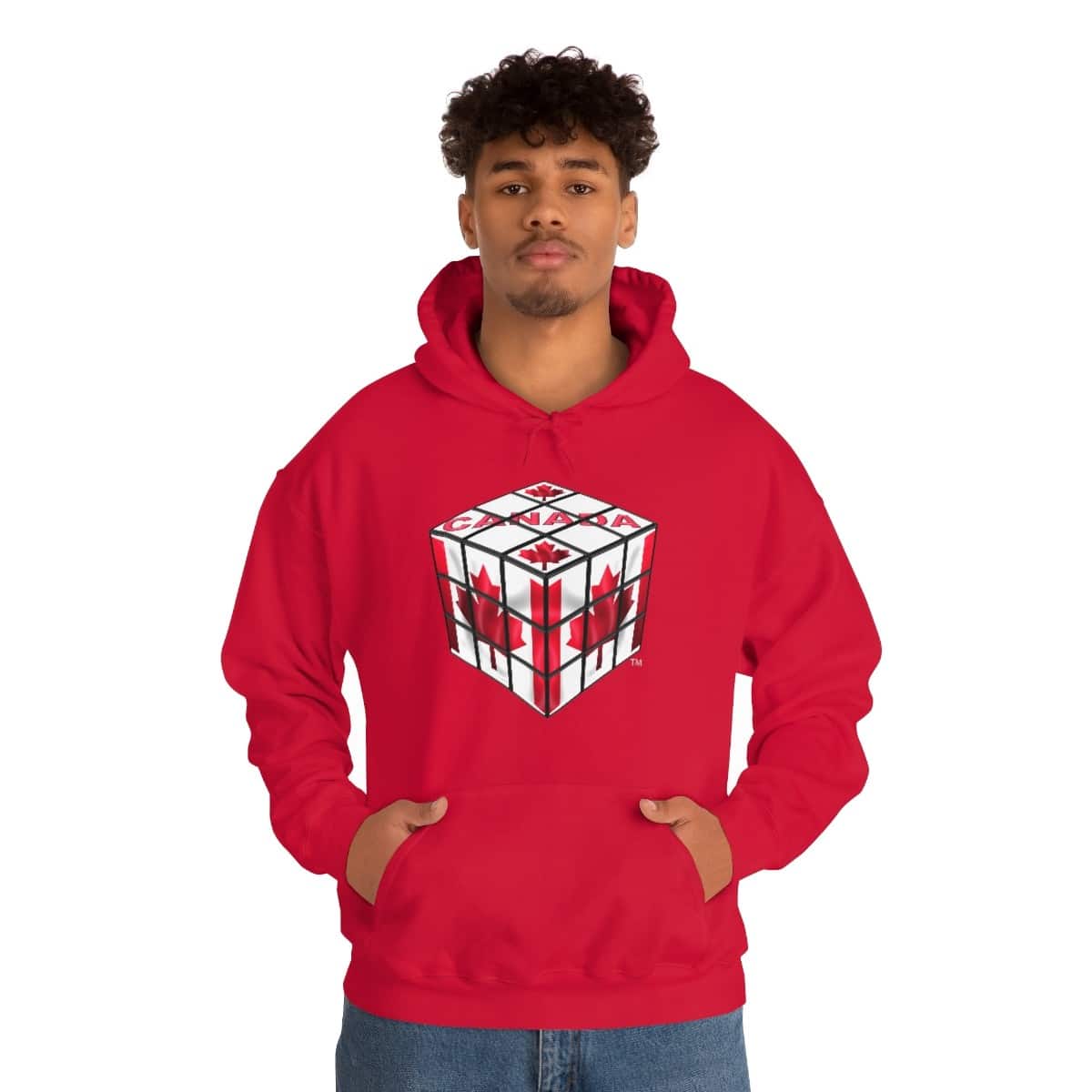 Canadian Flag - Rubik's Cube Hoodie Sweatshirt (Adult Sizes) - Image 3