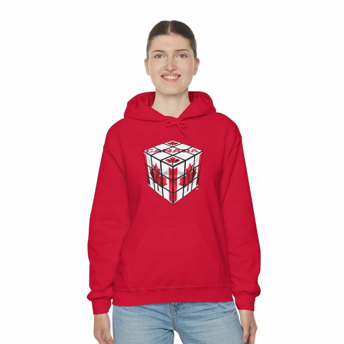 Canadian Flag - Rubik's Cube Hoodie Sweatshirt (Adult Sizes) - Image 4